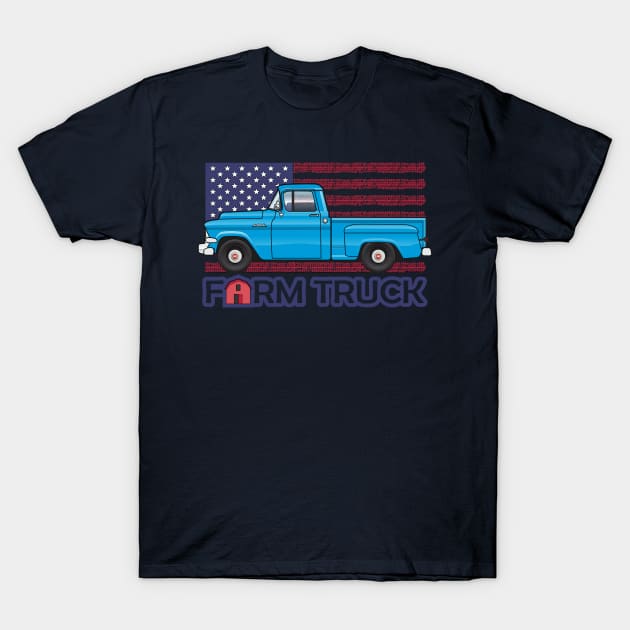 Blue Farm Truck T-Shirt by JRCustoms44